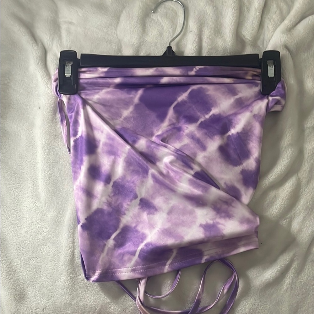 SHEIN Purple and White Tie-Dye Skirt